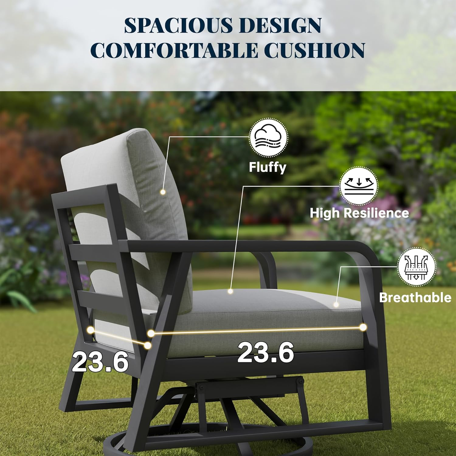 FR Two Swivel Chairs + One Side Table