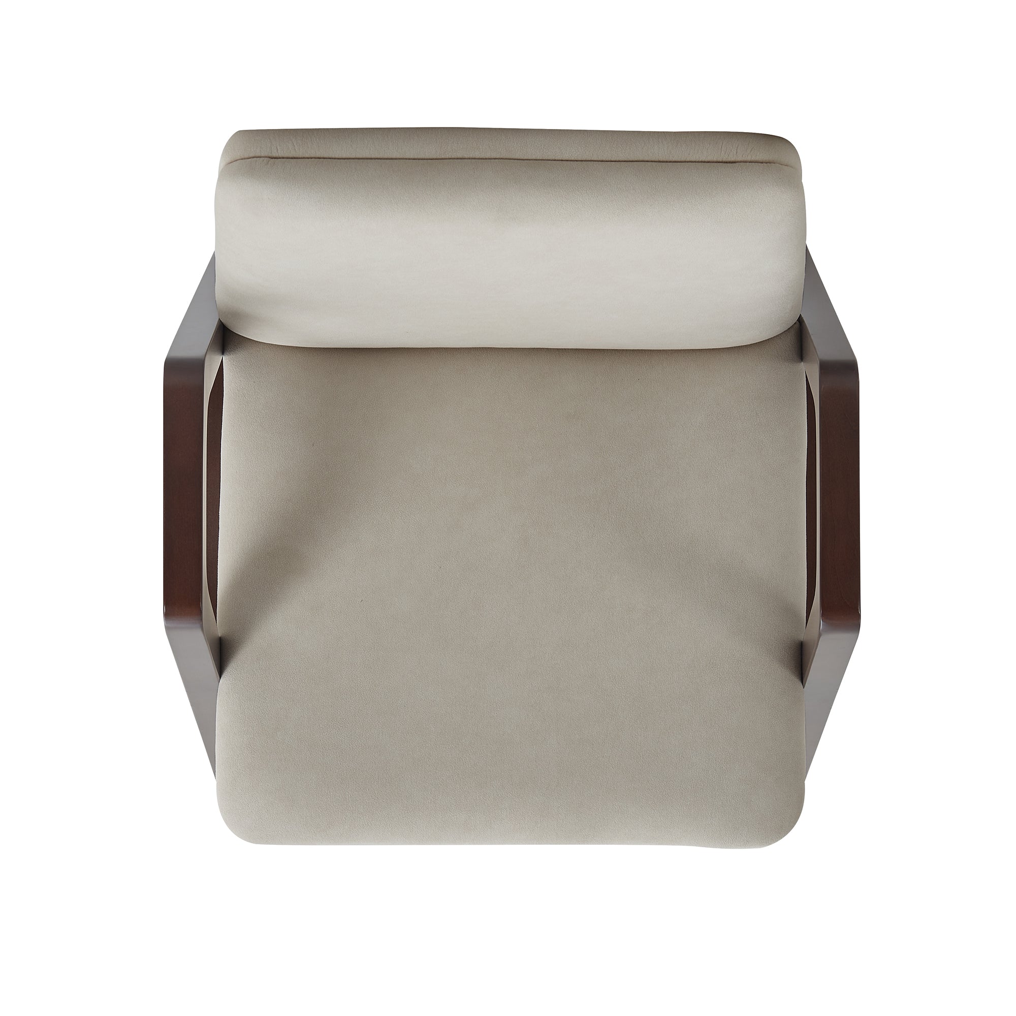 Stella Wood Velvet Armchair in Champagne