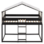 Twin Over Twin Wood Bunk Bed with Tent in Espresso