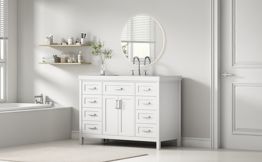 48" Bathroom Vanity with Sink, 2 Doors and 8 Drawers