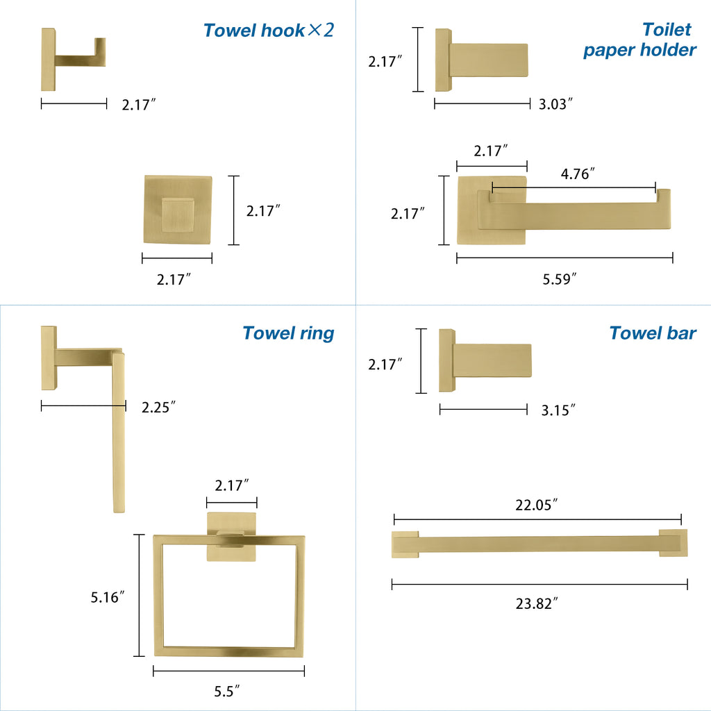 5-Piece SUS304 Bathroom Set