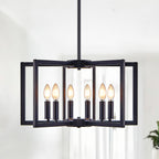 22" Modern Black Geometric Chandelier