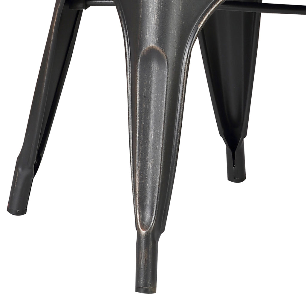 Set of 4 Stackable Metal Dining Chairs