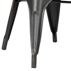 Set of 4 Stackable Metal Dining Chairs