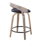 24" Contemporary Fixed-Height Counter Stool with Swivel in Light