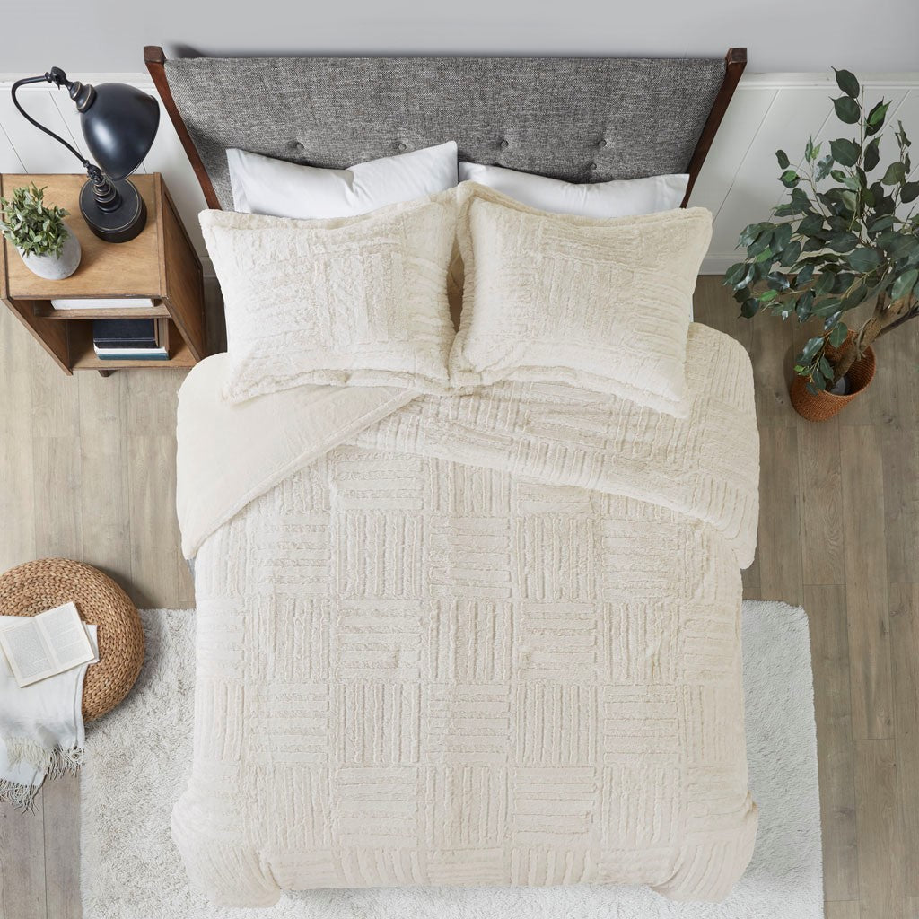 King/Cal King Faux Fur Down Alternative Comforter Mini Set