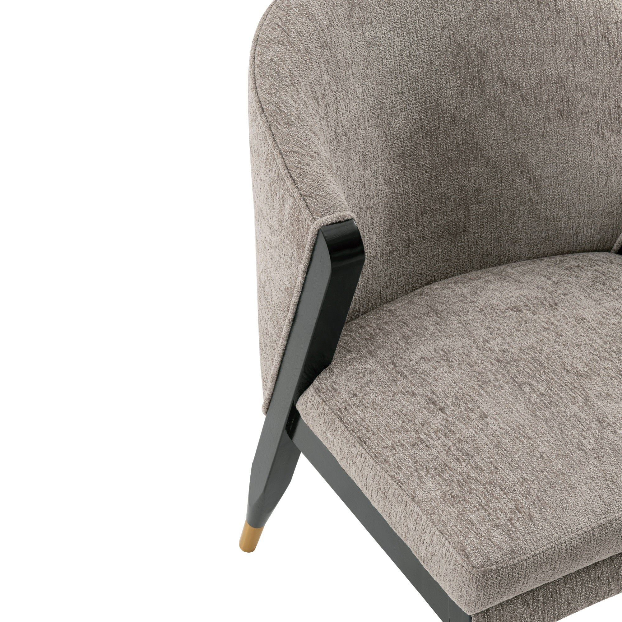 Ola Wood Chenille Dining Chair in Stone