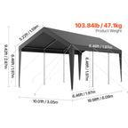 Carport Car Canopy 10 x 20 FT Heavy Duty Portable Car Garage Shelter Tent