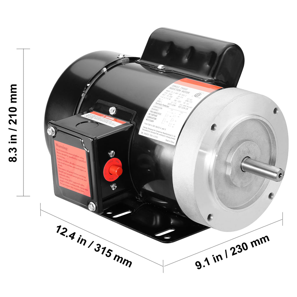 0.75HP Electric Motor 1725 RPM, AC 115V/230V