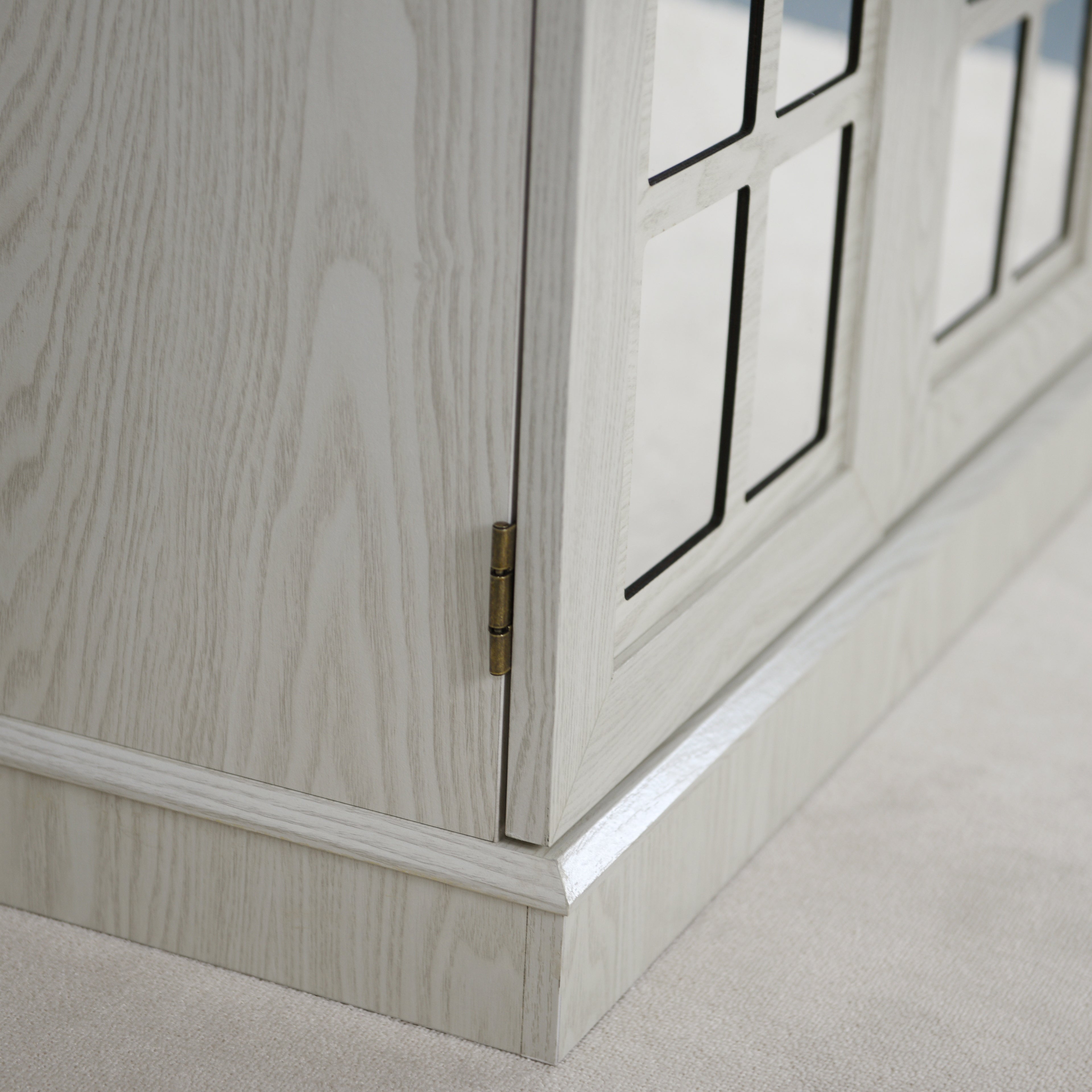 Storage Sideboard Cabinet with Decorative Acrylic Mirrored Doors