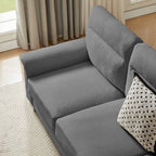 82" Modern Compressed Snowfleece Fabric 3-Seater Sofa