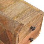 Solid Wood Extra Mini Curved Oak-ish Bedside Table