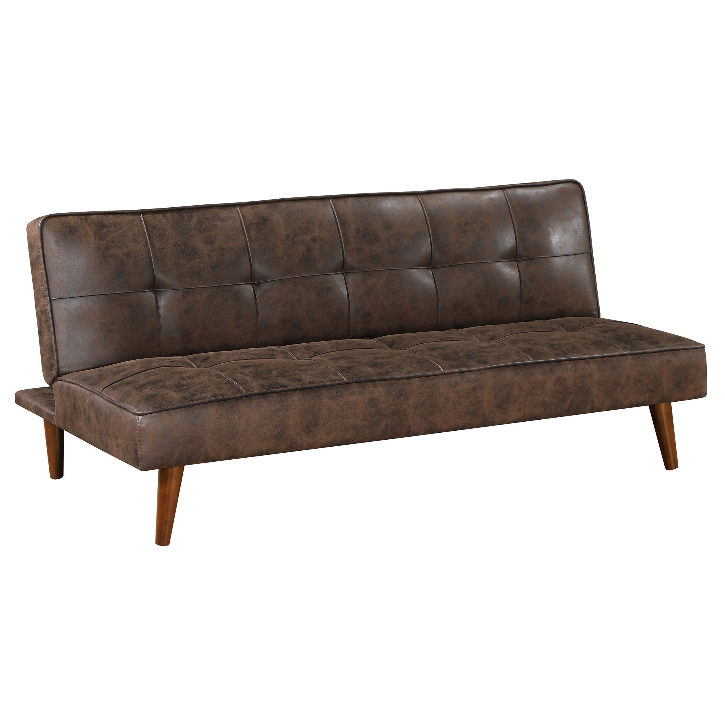 Jenson Upholstered Tufted Convertible Sofa Bed Dark Coffee-