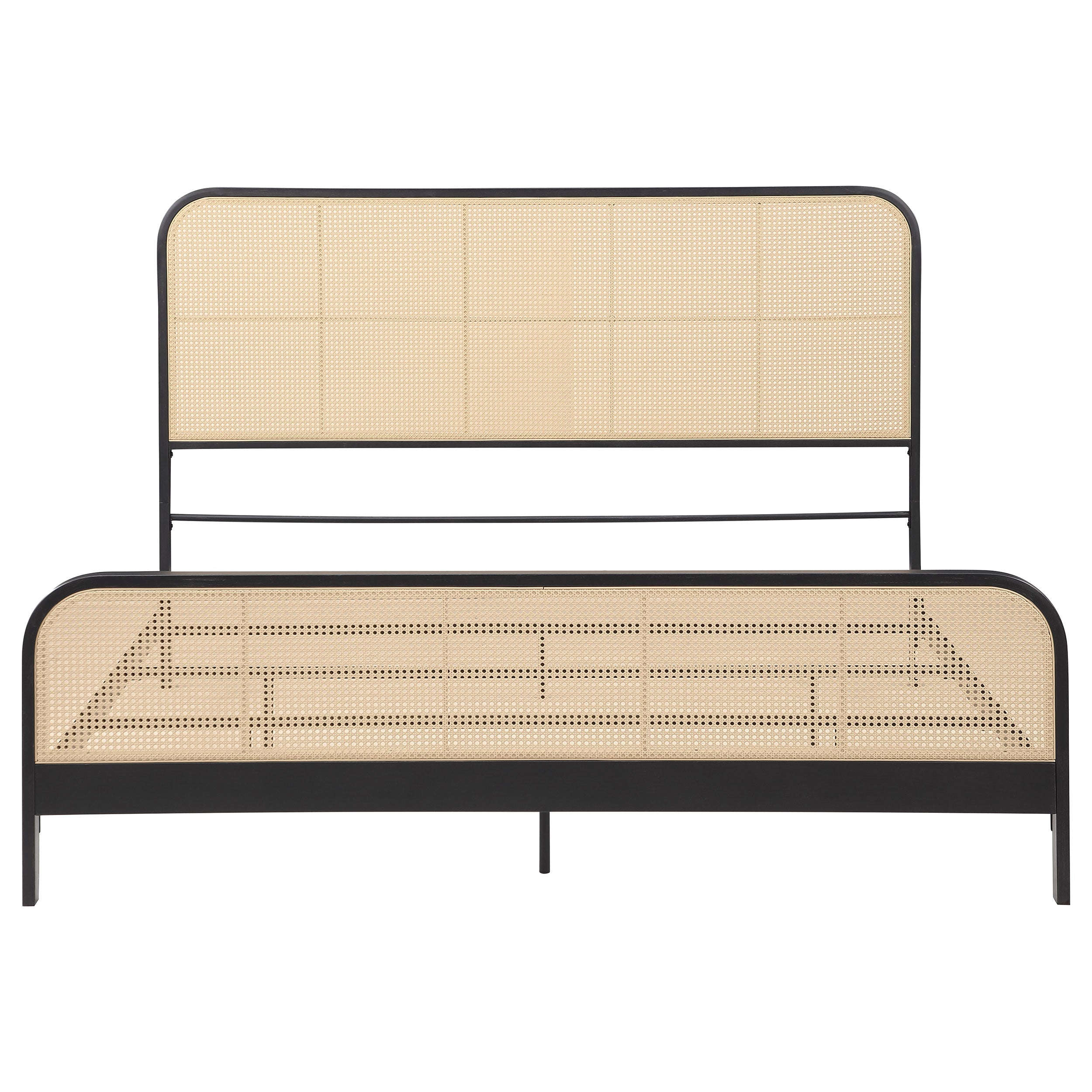 Lanewood Open Cane Webbing Metal Eastern King Bed Black-