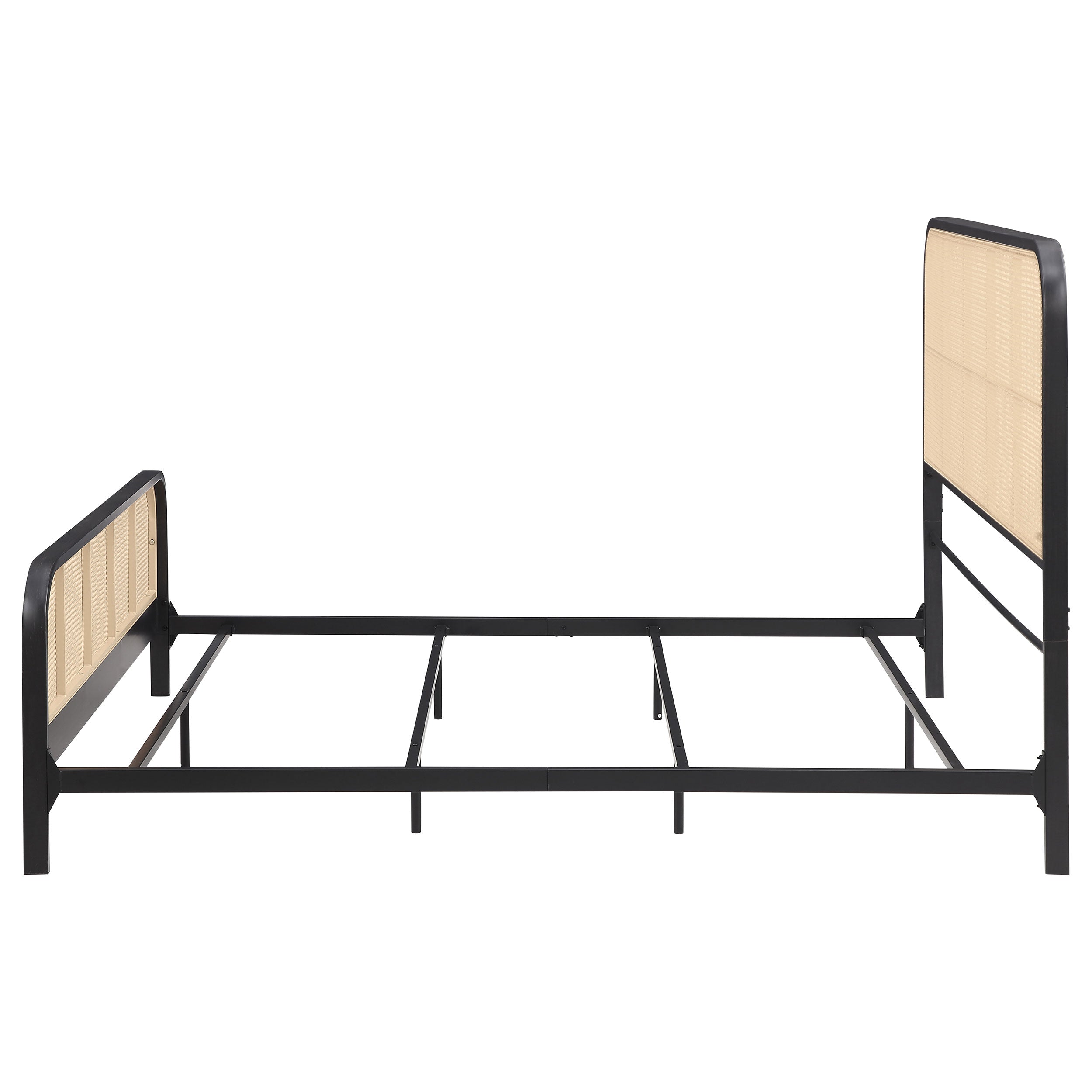 Lanewood Open Cane Webbing Metal Eastern King Bed Black-
