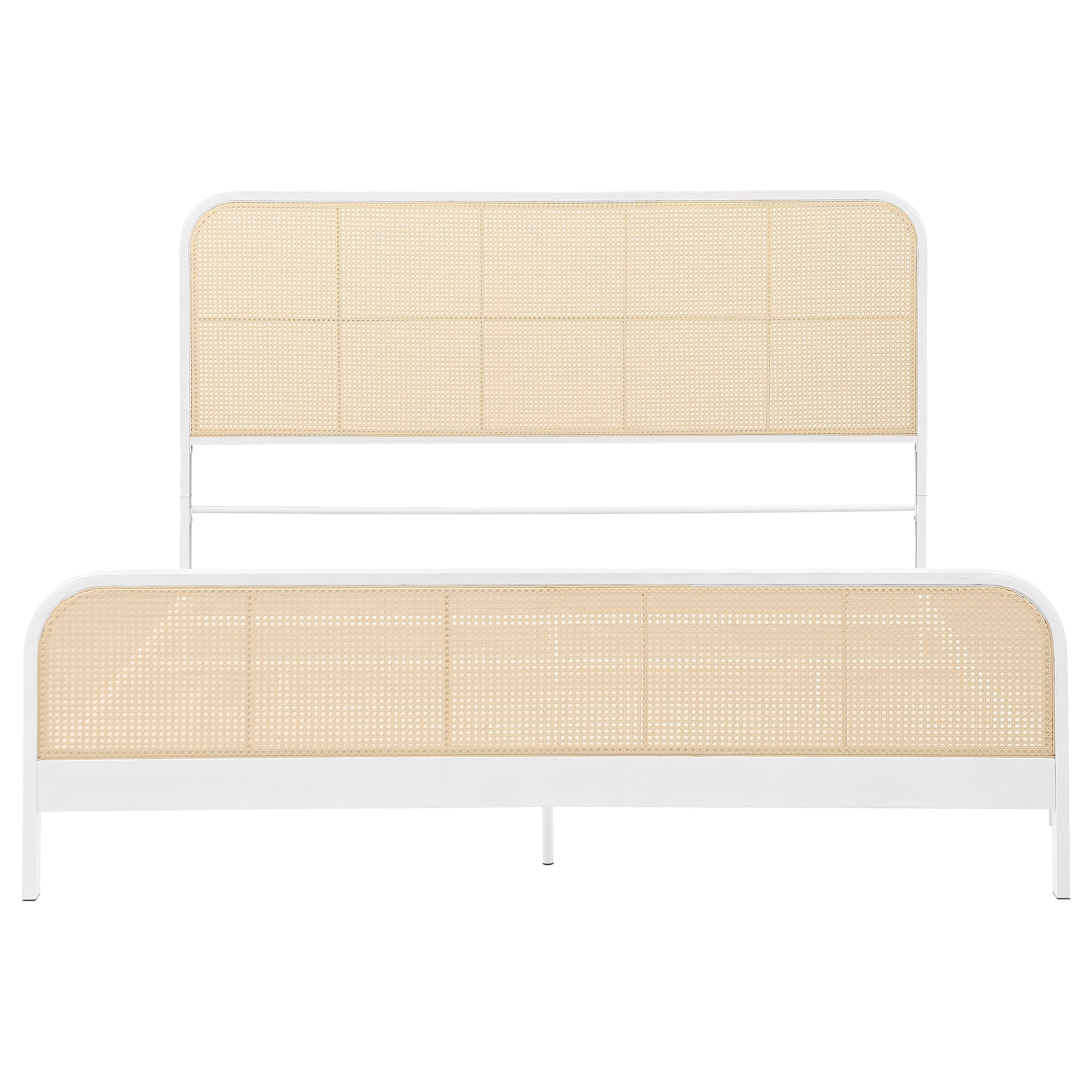 Lanewood Open Cane Webbing Metal Eastern King Bed White-