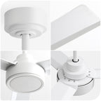 52" Ceiling Fan Without Light with Remote Control
