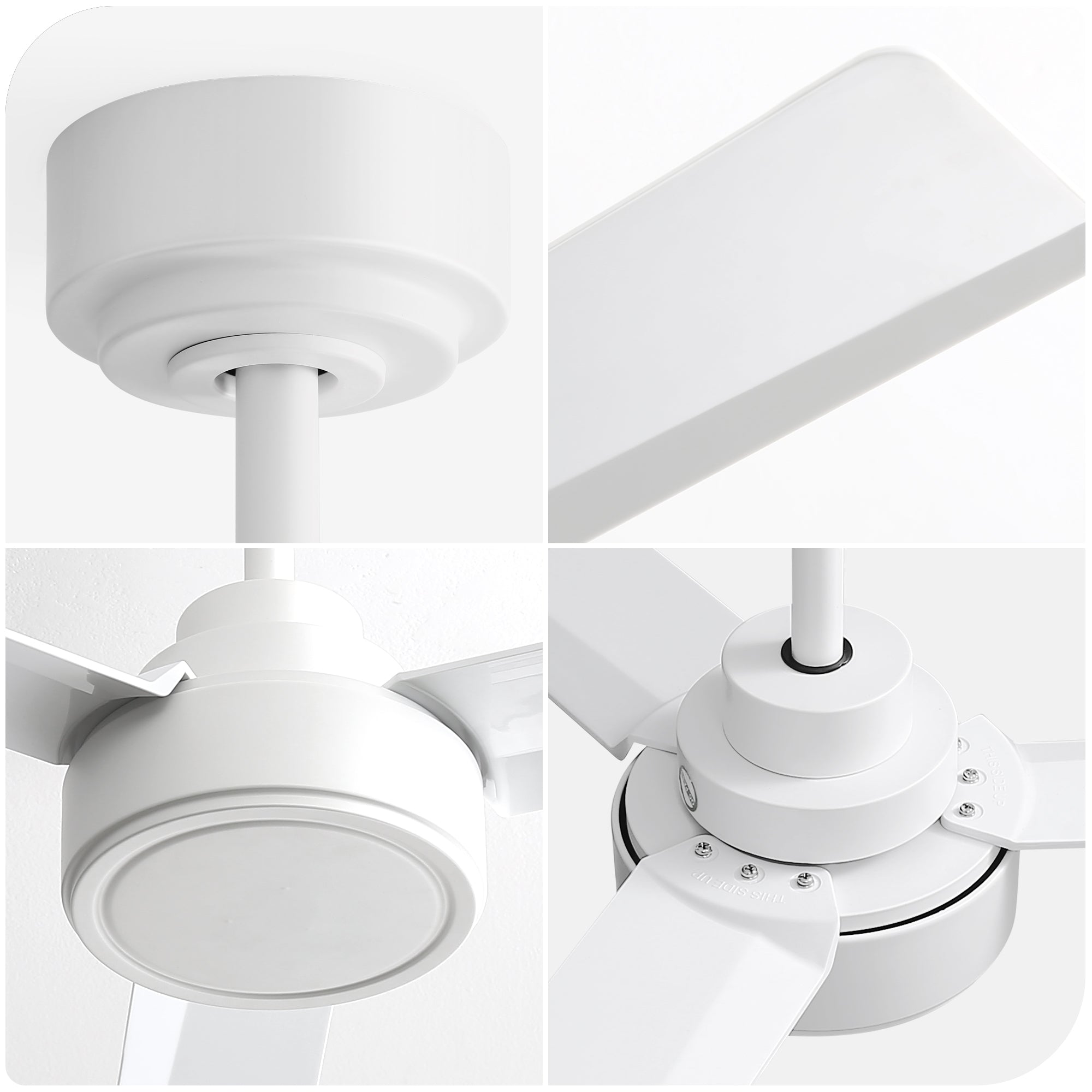 52" Ceiling Fan Without Light with Remote Control