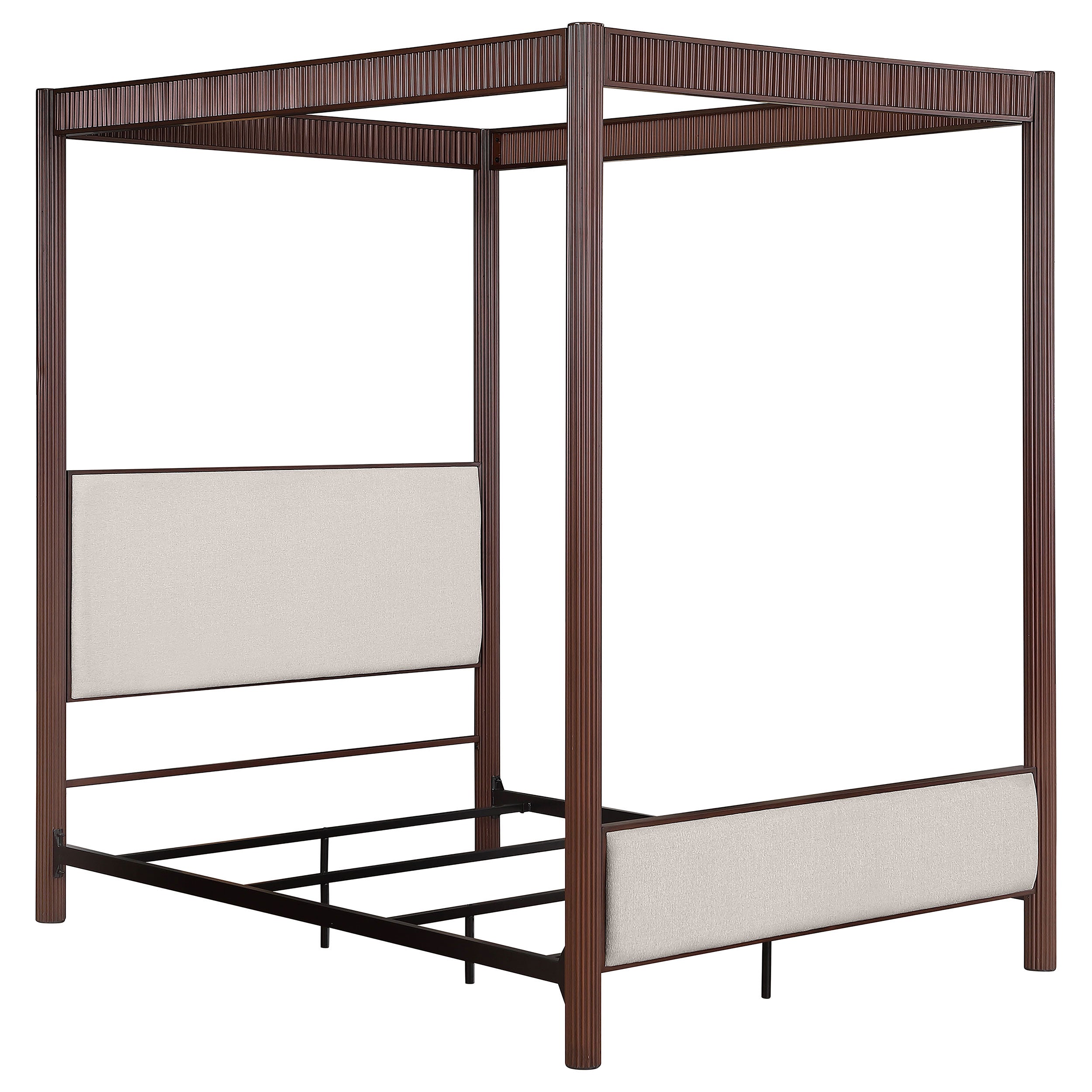 Zimmerlee 89-inch Metal Queen Canopy Bed Rust Brown-