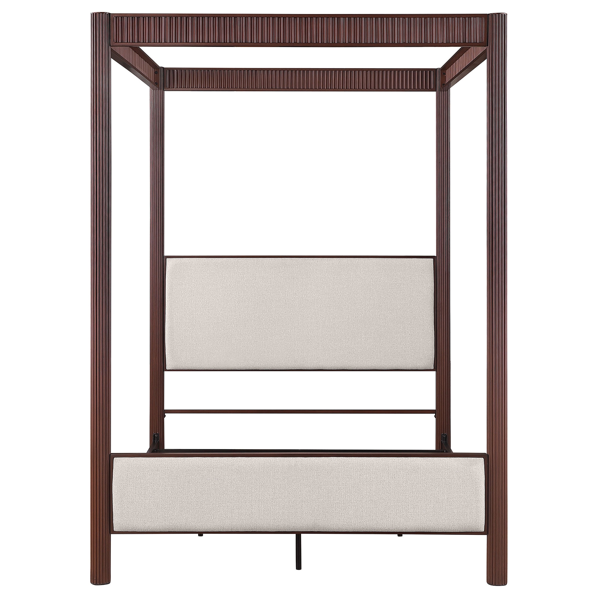 Zimmerlee 89-inch Metal Queen Canopy Bed Rust Brown-