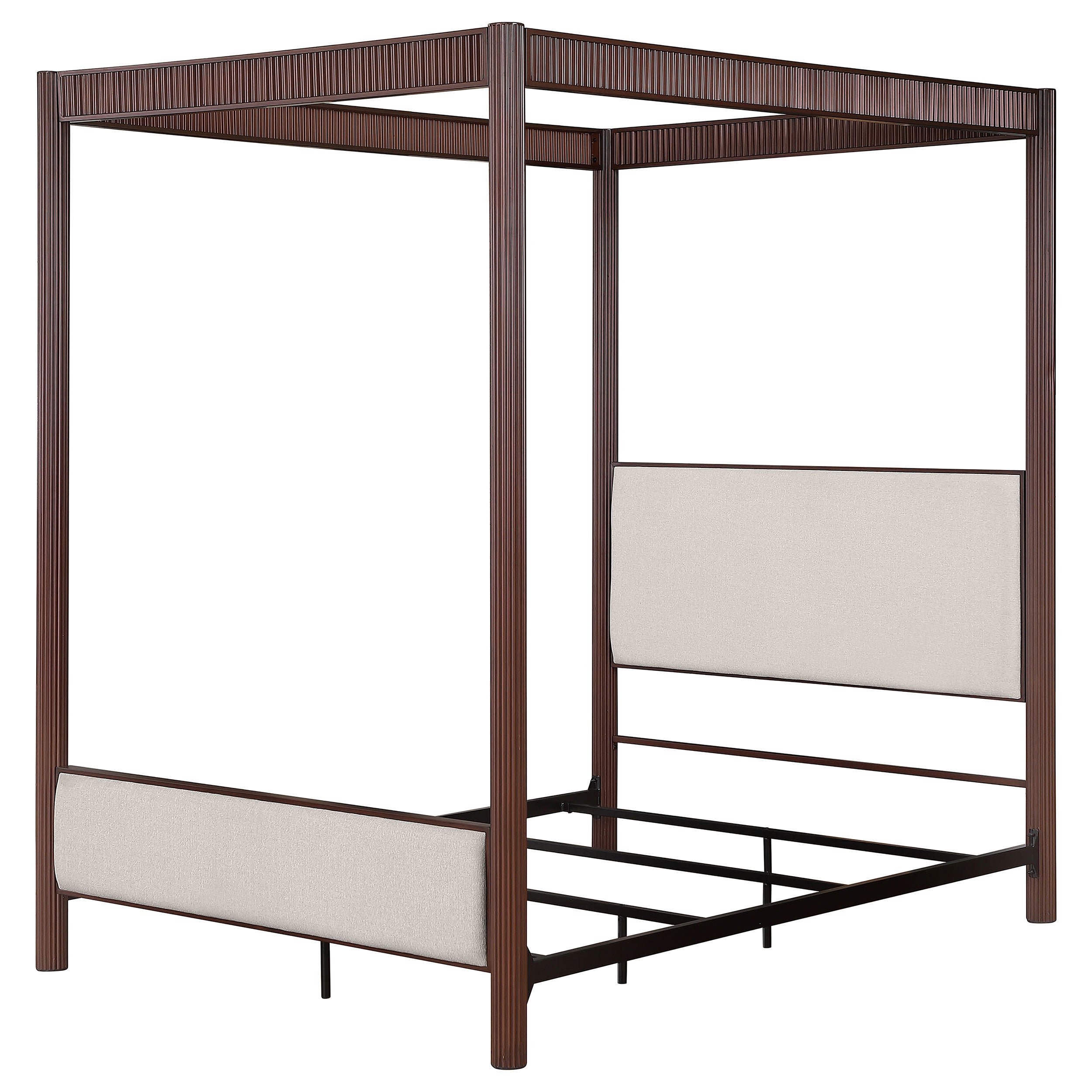 Zimmerlee 89-inch Metal Queen Canopy Bed Rust Brown-