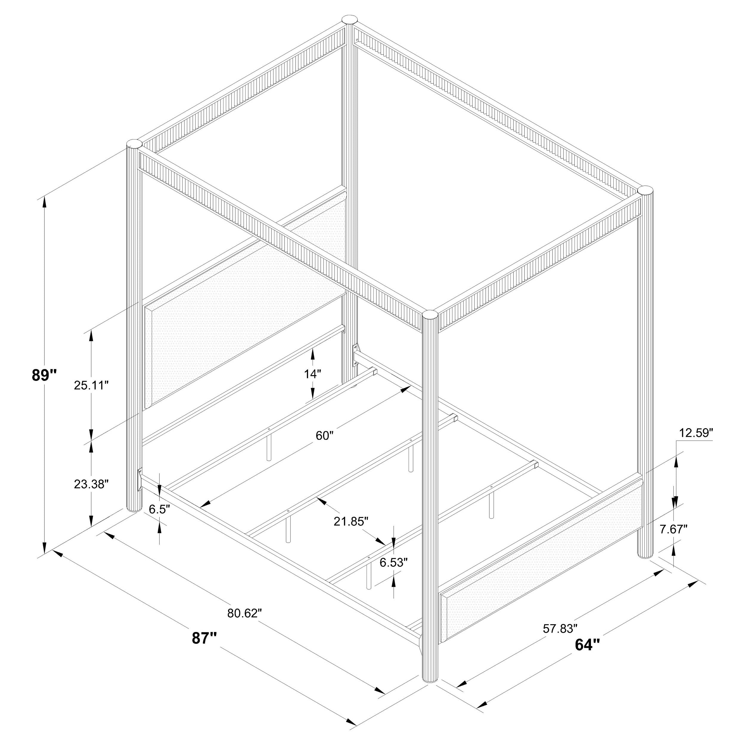 Zimmerlee 89-inch Metal Queen Canopy Bed Rust Brown-