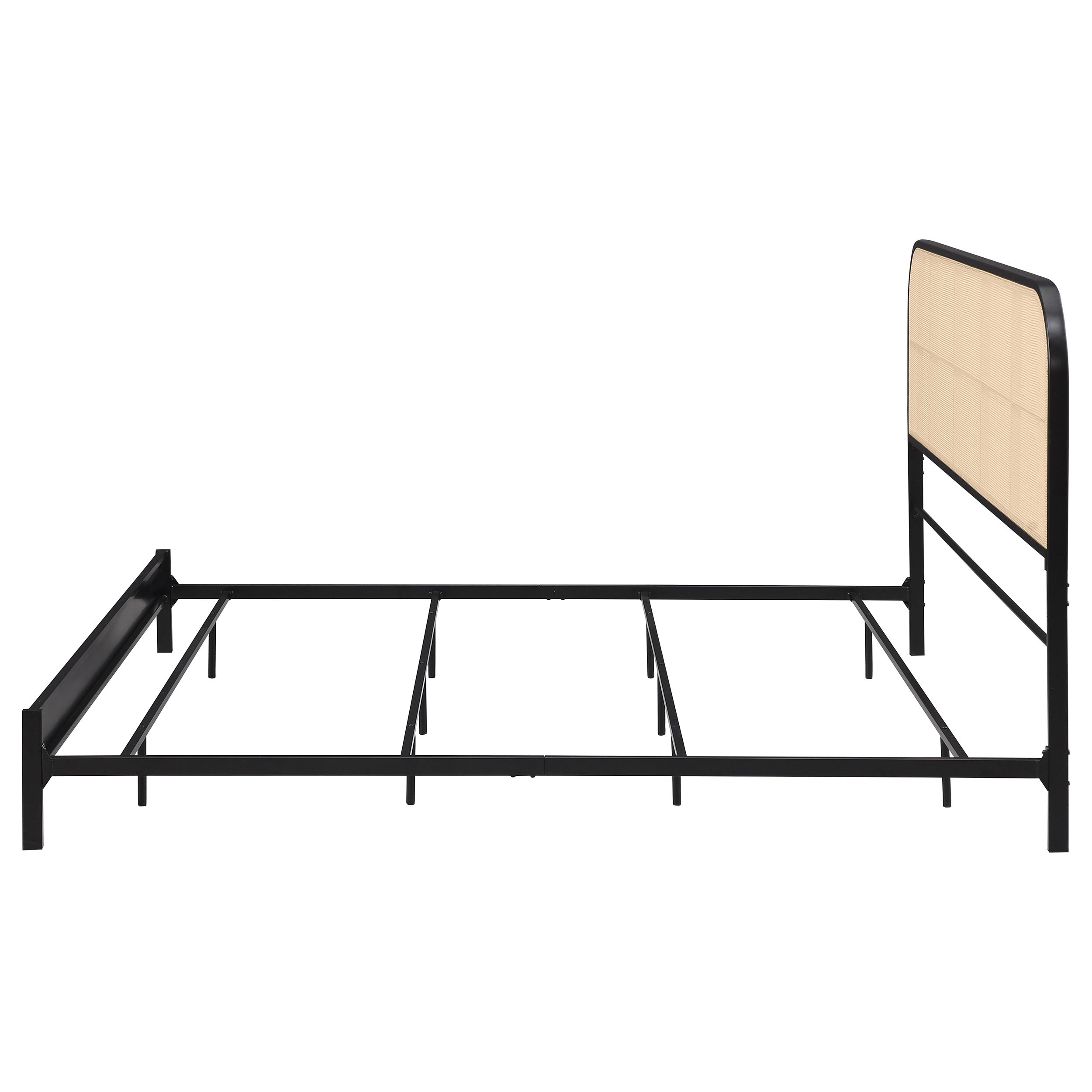 Amherst Radio Weave Rattan Metal Eastern King Bed Black-