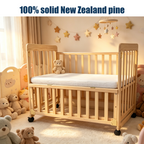 Portable Pine Wood Bedside Bassinet