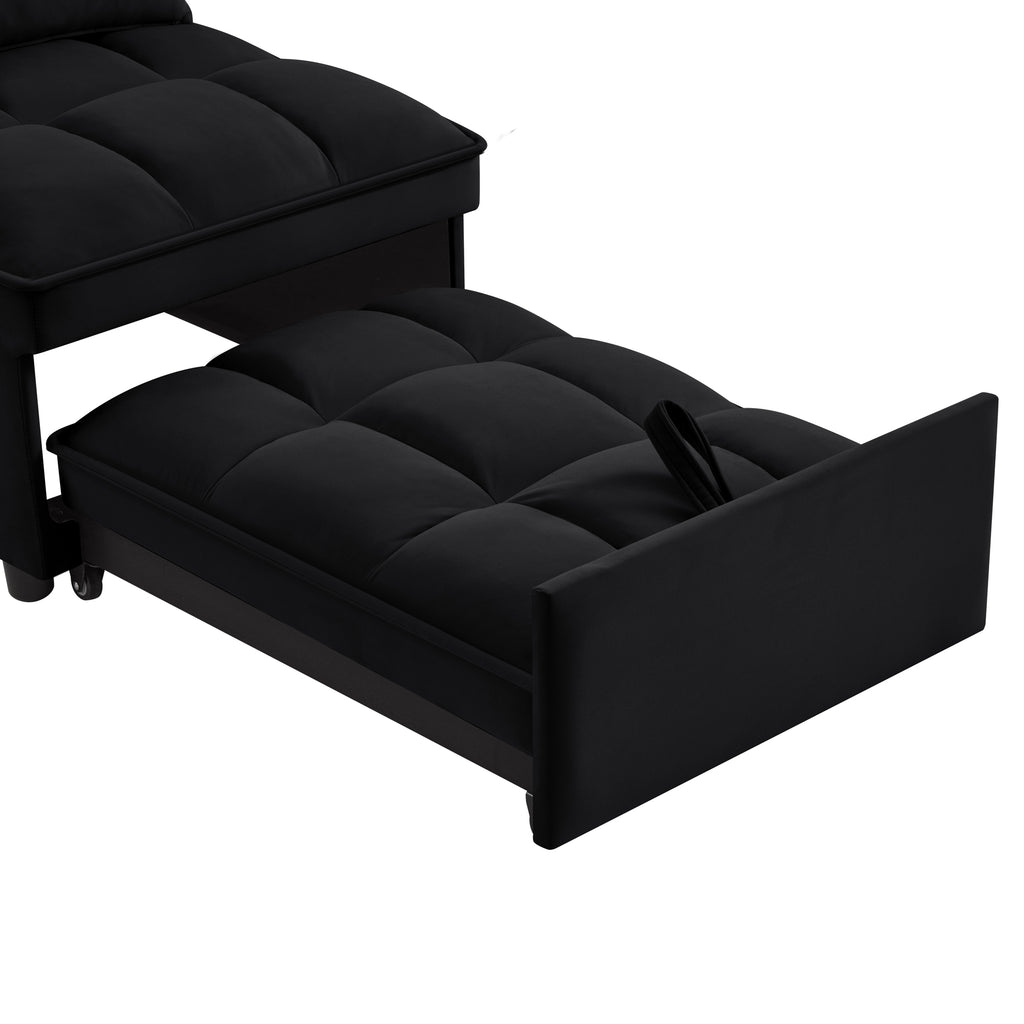 4 In1 Multi-Function Single Sofa Bed with Storage Pockets