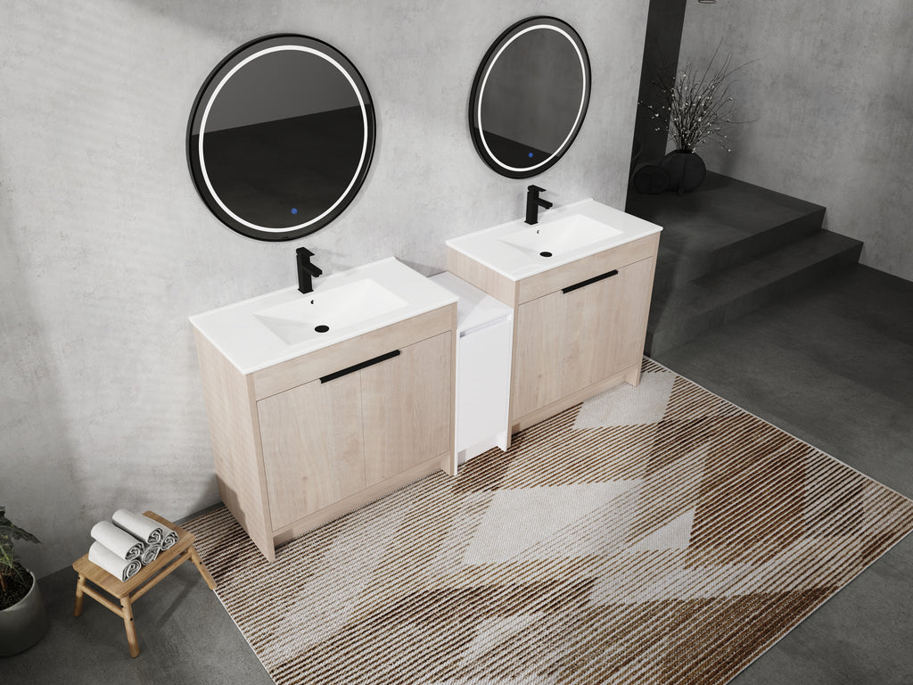 84 Inch Freestanding Bathroom Vanity with Ceramic Sink