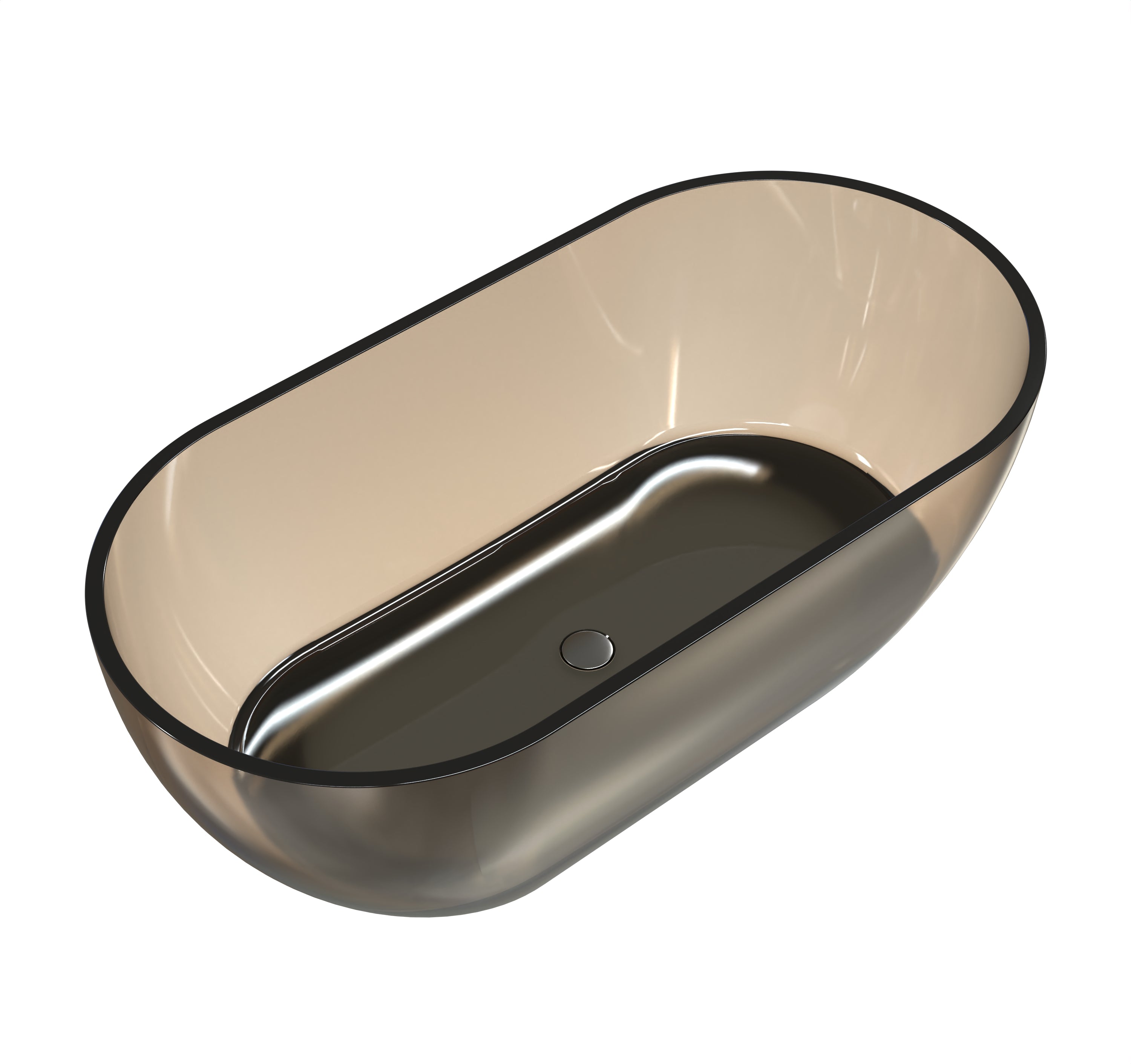 59 Inch Resin Oval Freestanding Bathtub
