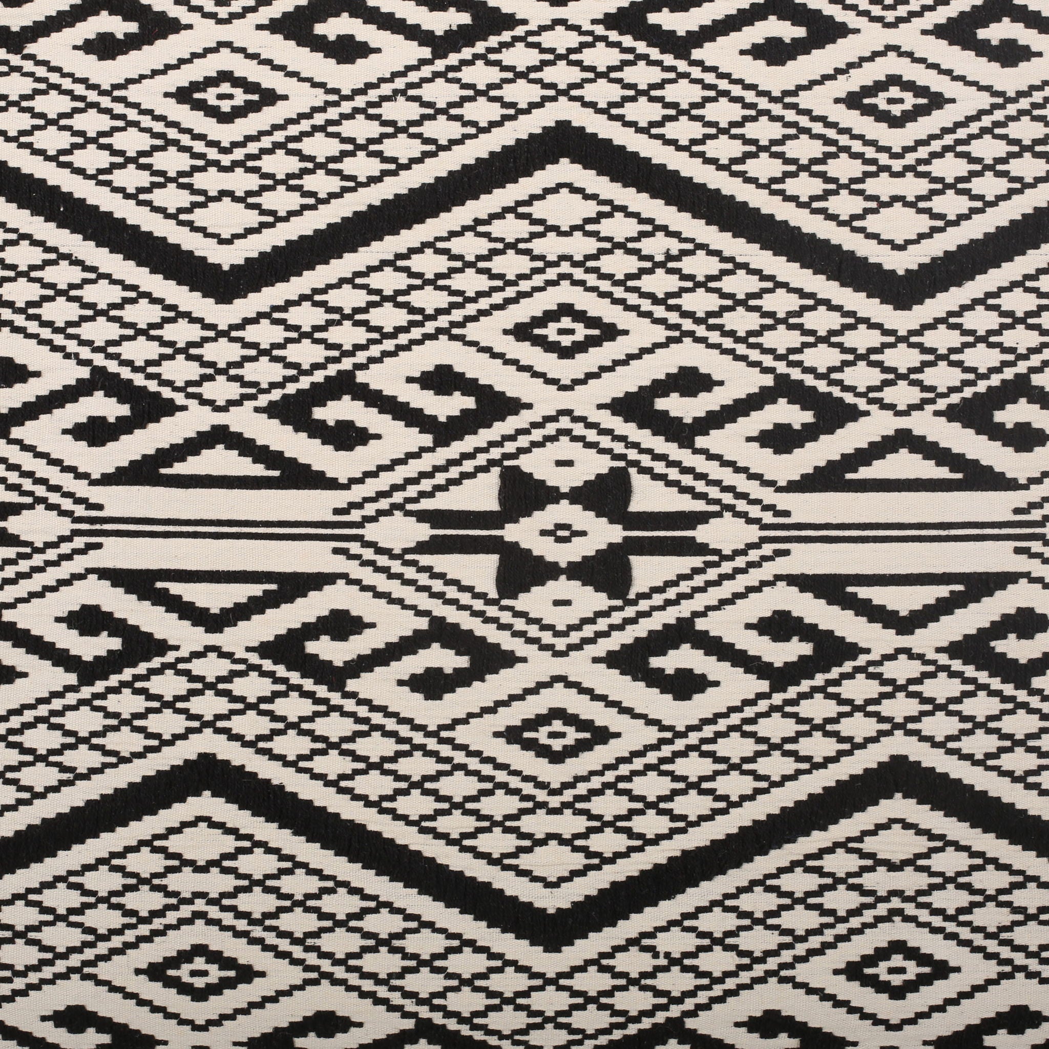 Kiki Rectangular Pouf Ottoman Floor Cushion Natural Black