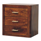 Luca Chestnut Nightstand with 3-Drawers