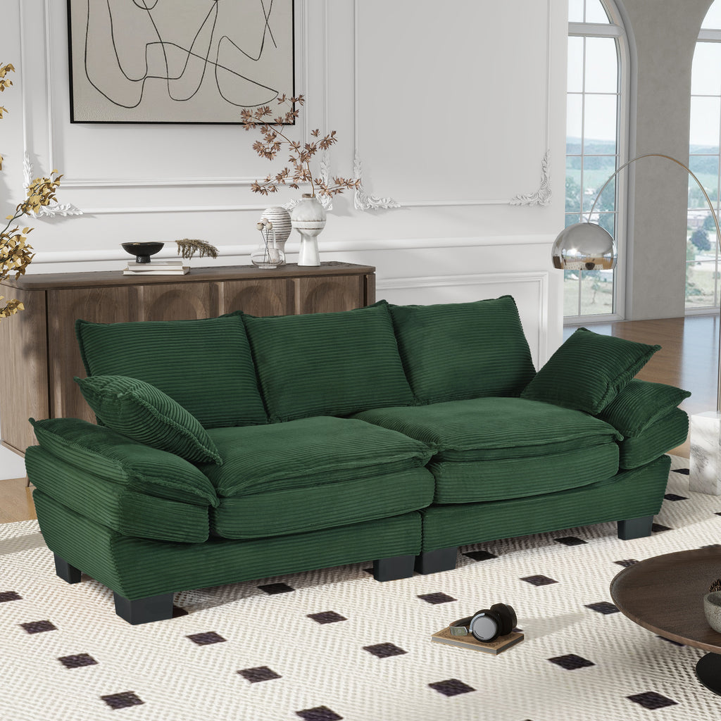 U-Style 85.4" Modern Curved Sofa