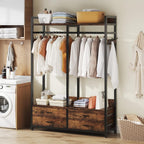 47.2" Rustic Brown Freestanding Closet Organizer