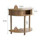 31.5-Inch Grooved Half-Moon Console Table