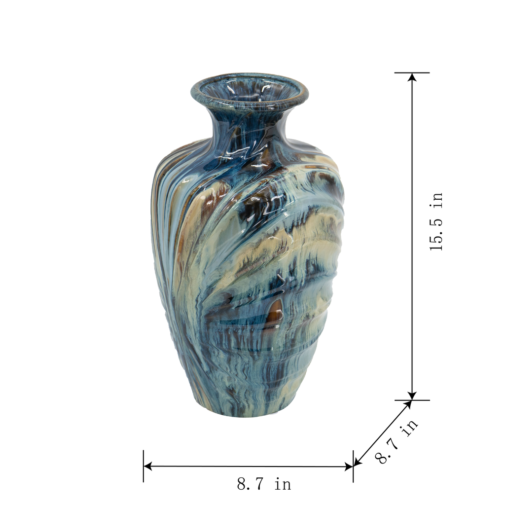 D8.7x15.5" Ceramic Decorative Vase