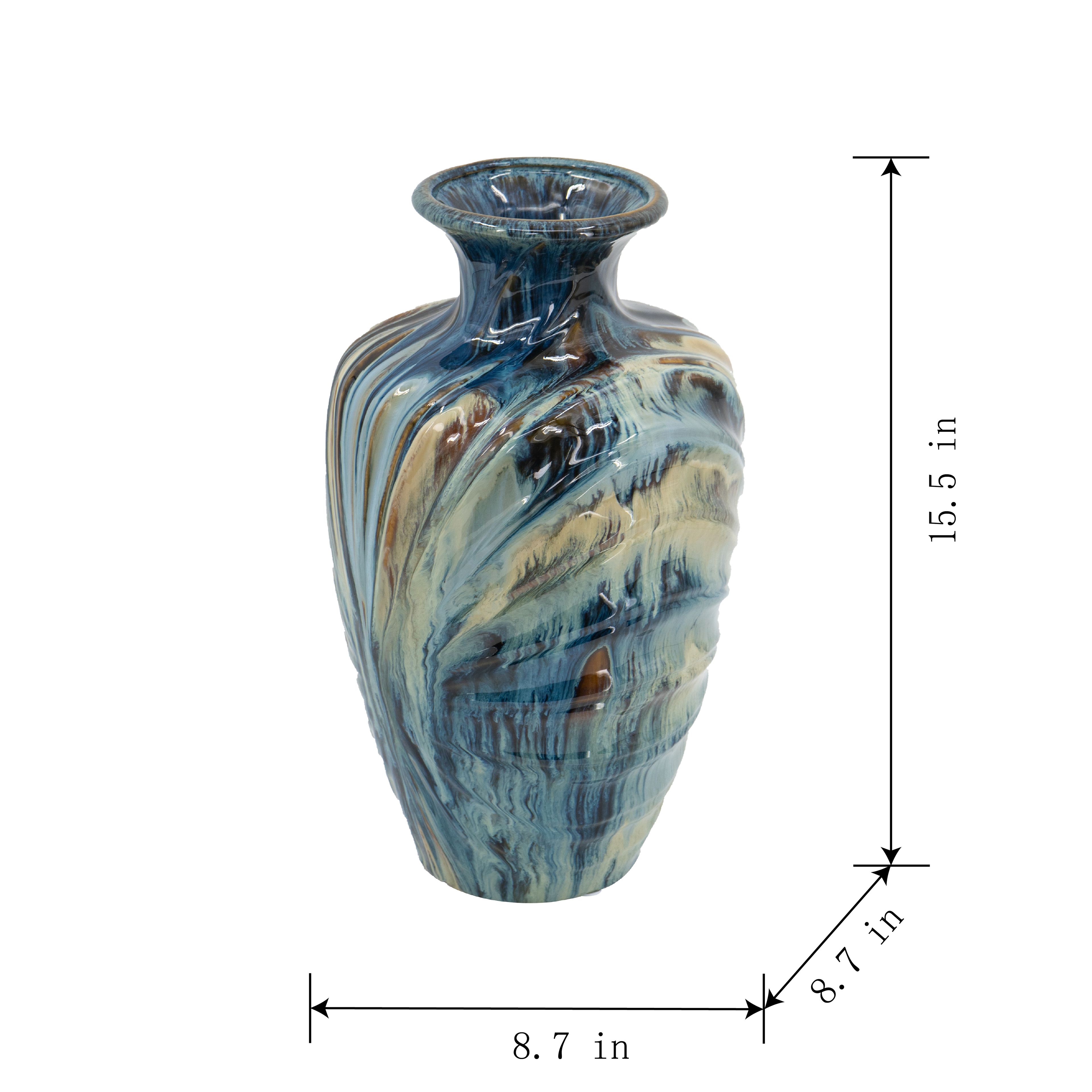 D8.7x15.5" Ceramic Decorative Vase