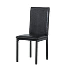 Furniture 5 Piece Metal Dinette Set with Faux Marble Top