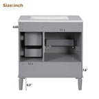 30" Bathroom Vanity with Ceramic Sink, Soft-Close Door and Ample Storage
