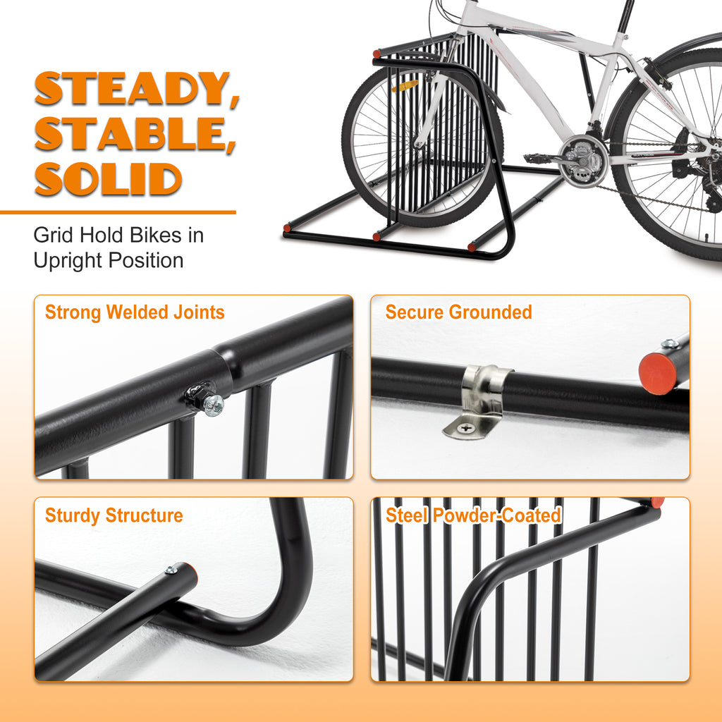 10-Bike Floor Bike Rack