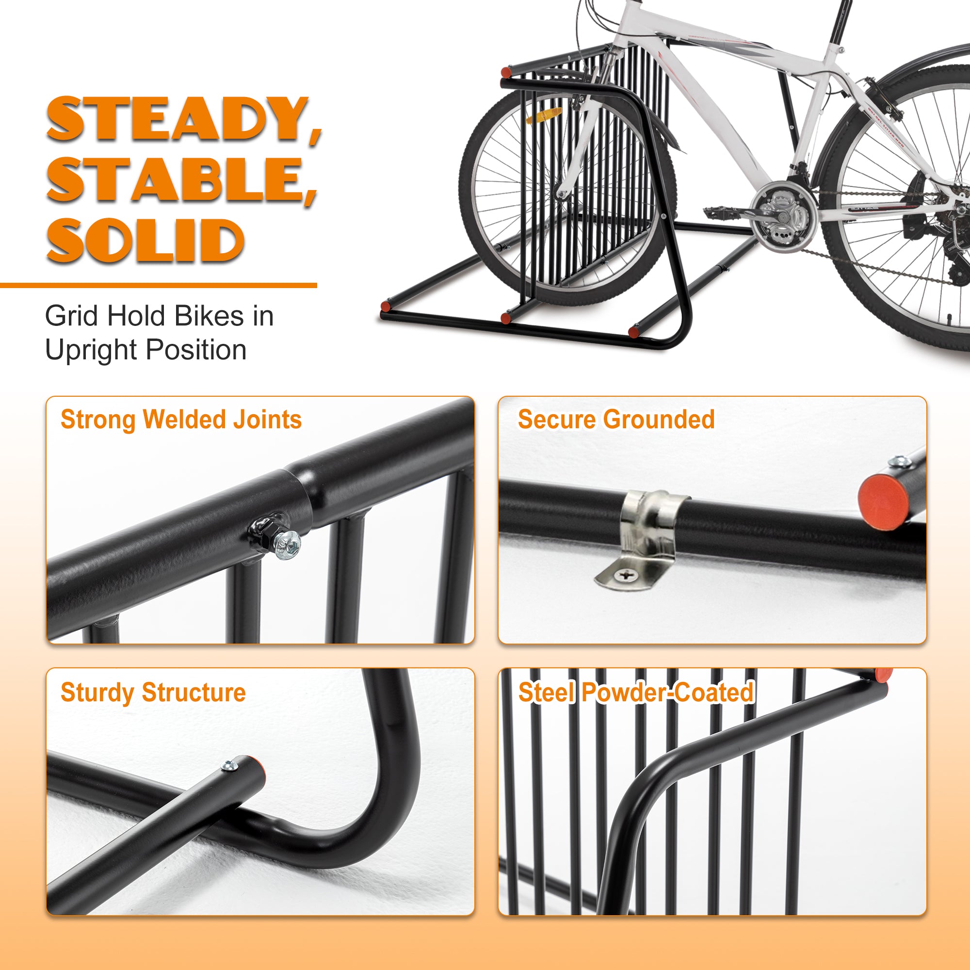 10-Bike Floor Bike Rack