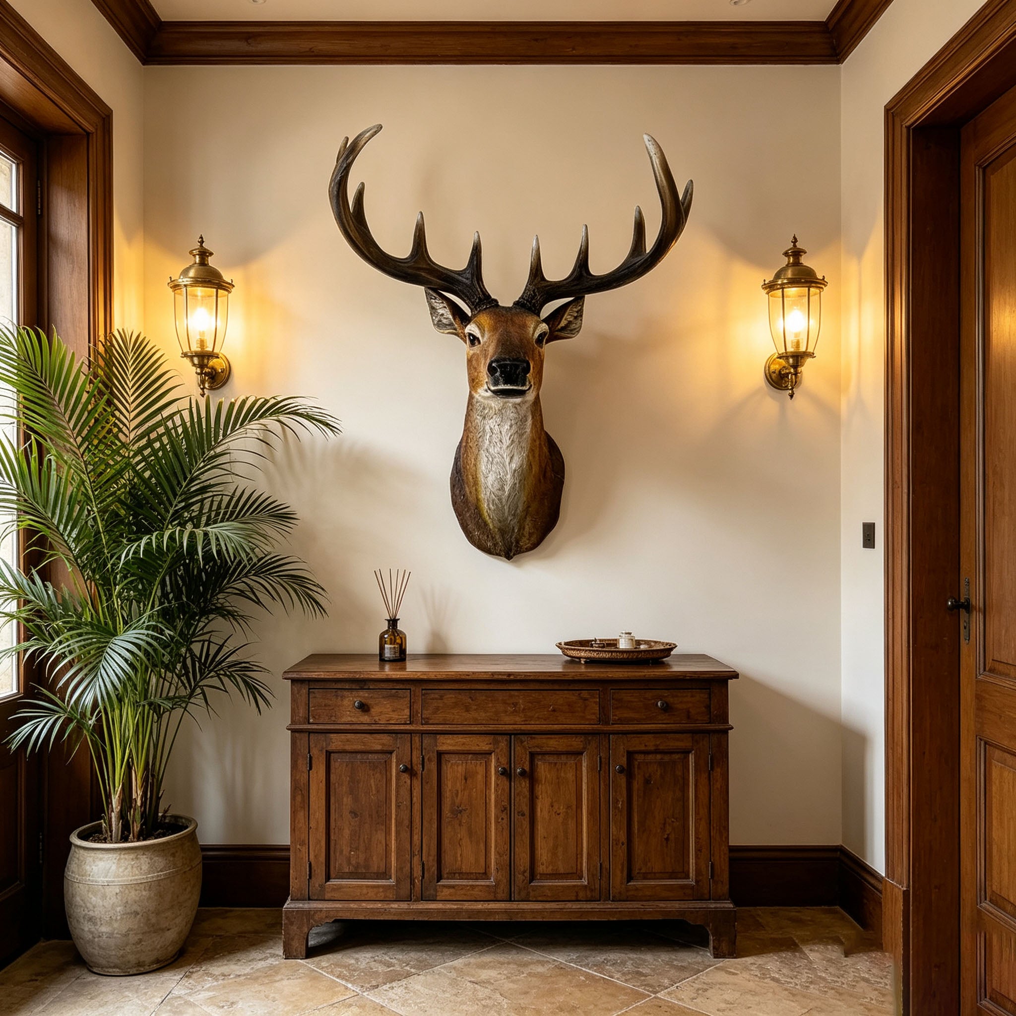14.57" Wide Stag Head Wall Mount - Resin Deer Bust