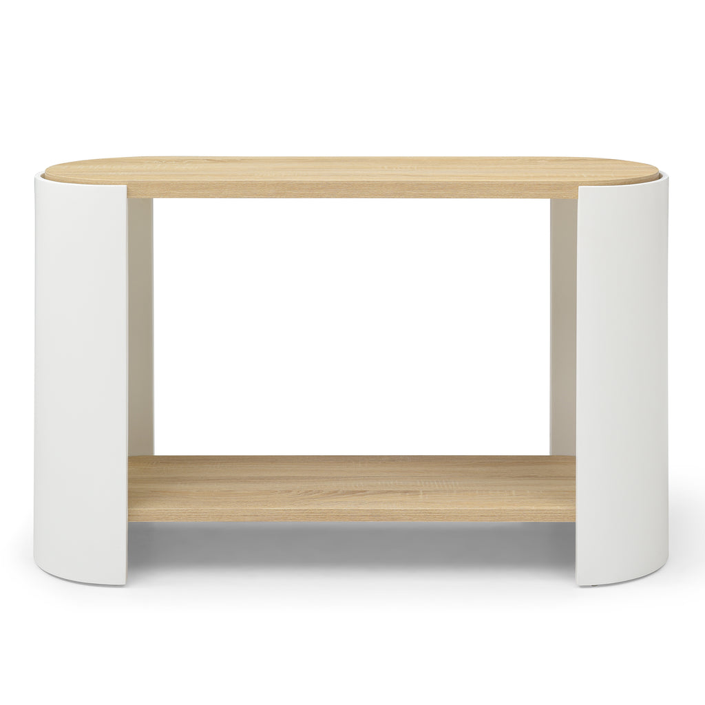Small Nightstand with 2-Layer Storage Shelves