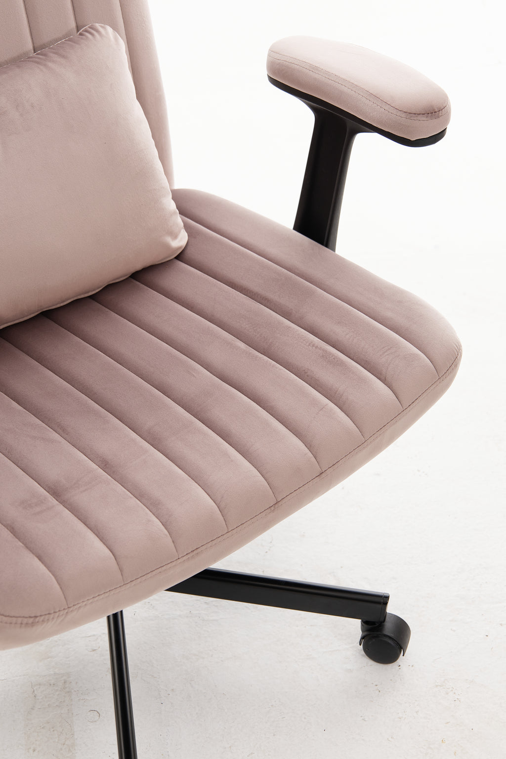 Pink Velvet Criss Cross Armrest Office Chair