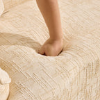 Beige Curved Two-Person Compress Sofa