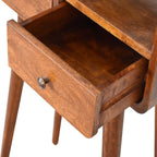 Solid Wood Mini Console Table, 2-Drawers, 1 Open Slot