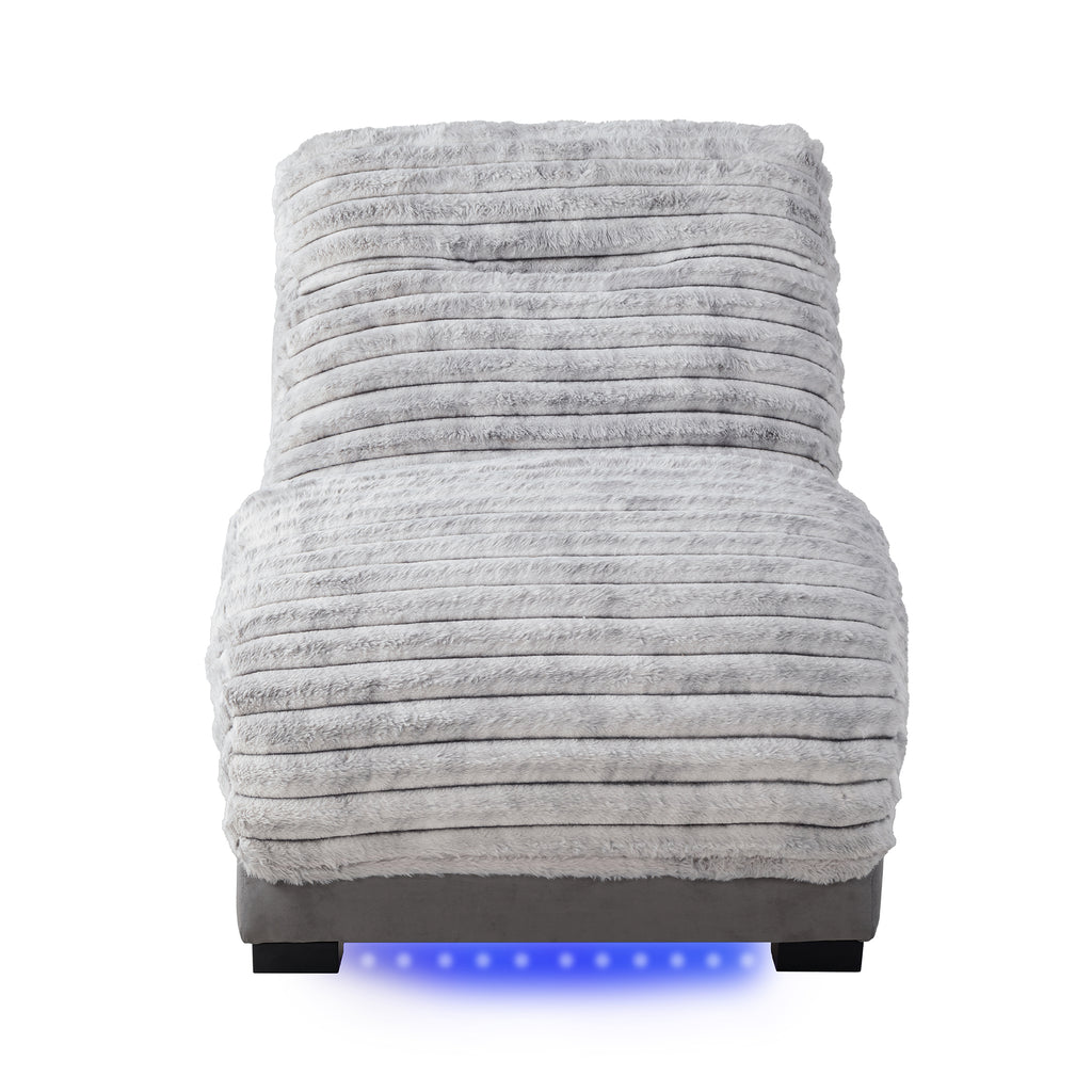 Denise Nickel Accent Chaise With USB