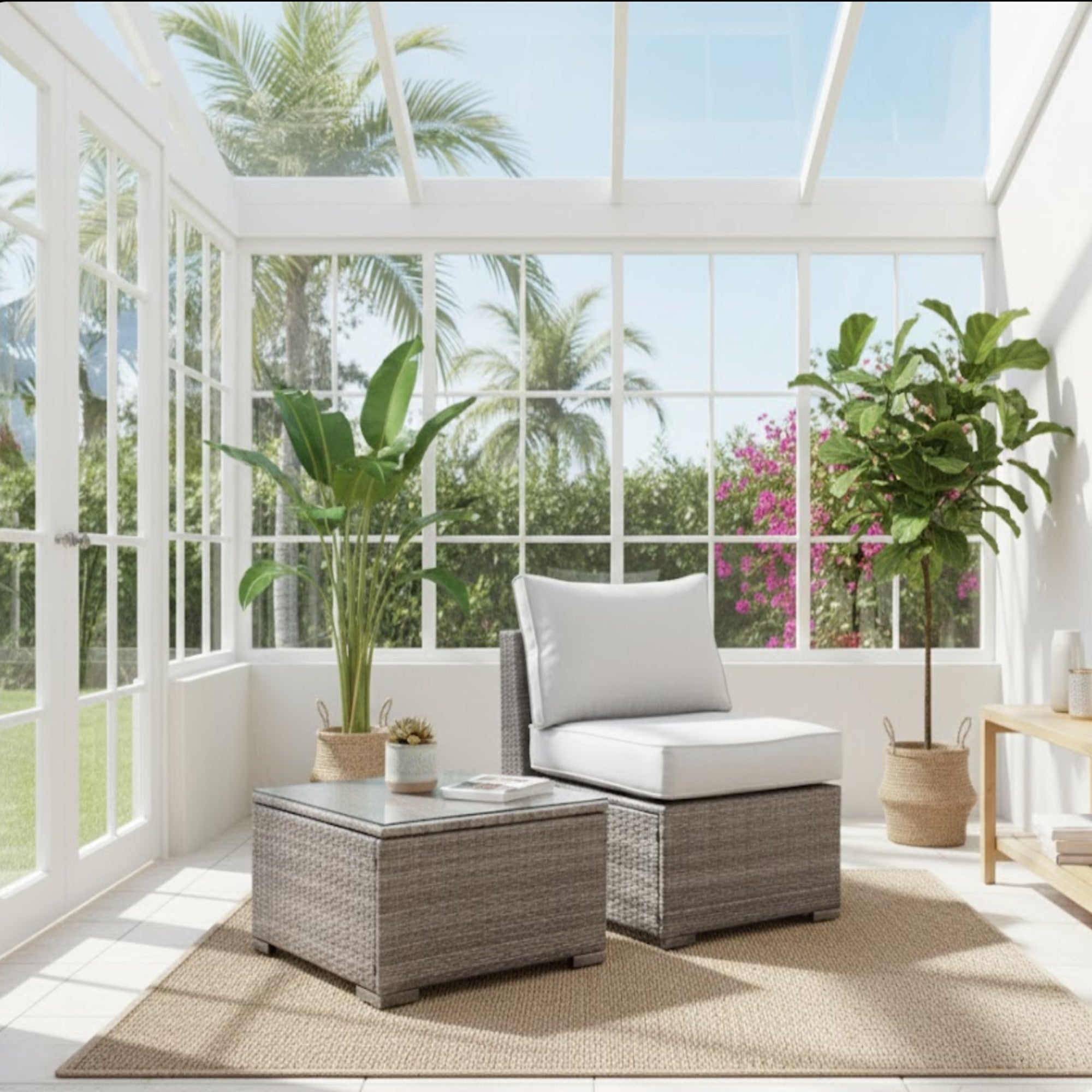2-Piece All-Weather Outdoor Rattan Patio Furniture Set