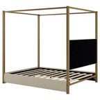 Queen Size Upholstery Canopy Platform Bed with Headboard